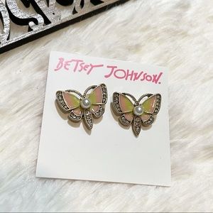 Betsey Johnson Beautiful Butterfly Stud Earrings